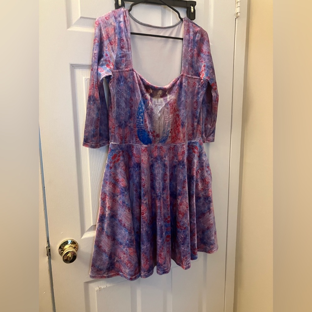 Blackmilk Clothing The Three Perfumes Velvet 3/4 Sleeve Squared Up Dress XL